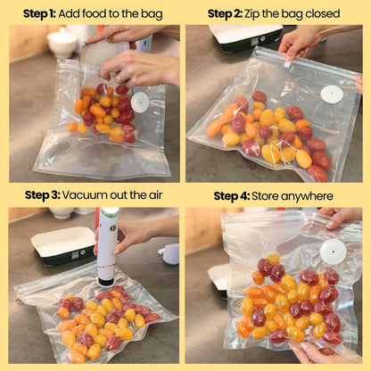 FresLock - Compact Vacuum Food Sealer & Reuseable Bags